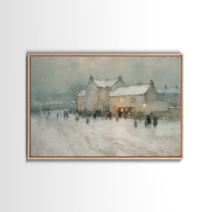 Old World Christmas, Framed Canvas Print, Christmas Art Prints, Christmas Wall Art, Christian Christmas Art, Framed Christmas Art, Christia