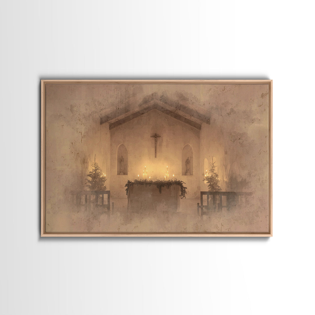 Sanctuary Peace | Framed Canvas Print | Christian Art | Christmas Art Framed | Christian Wall Art | Minimalist Christian Art | Christian De