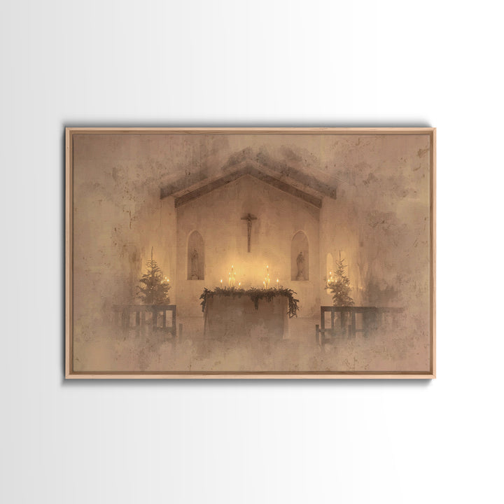 Sanctuary Peace | Framed Canvas Print | Christian Art | Christmas Art Framed | Christian Wall Art | Minimalist Christian Art | Christian De
