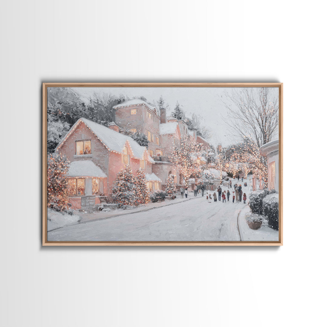 Holiday Lane Blessing – Framed Canvas Print – Framed Christmas Art – Christmas Wall Art – Christian Christmas Art – Christmas Art Prints –