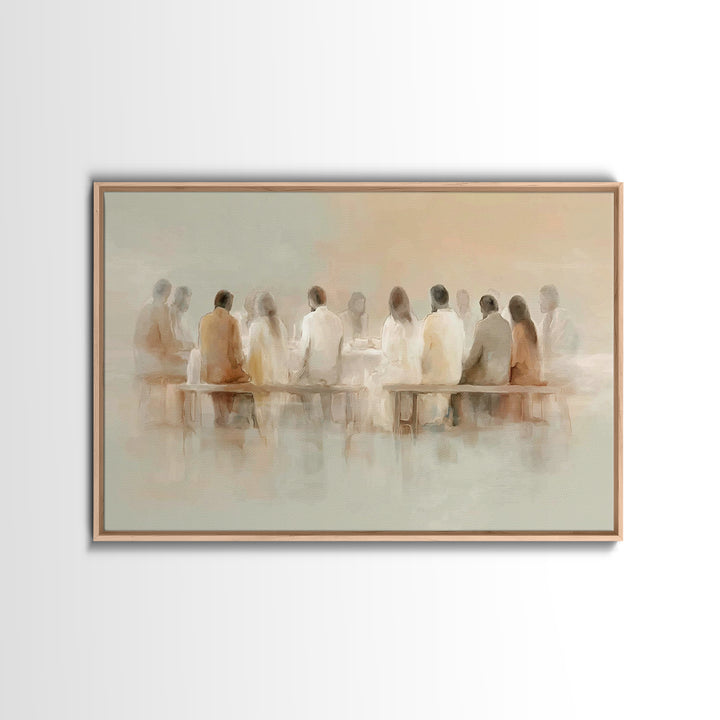 Holy Evening Communion, Framed Canvas Print, Christian Wall Art, Christian Art Canvas, Subtle Christian Art, Jesus Painting, Christian Chri
