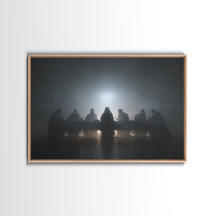 Clouded Supper Reverence – Framed Canvas Print – Christian Wall Art – Abstract Christian Art – Jesus Painting – Christian Art Canvas – Chri