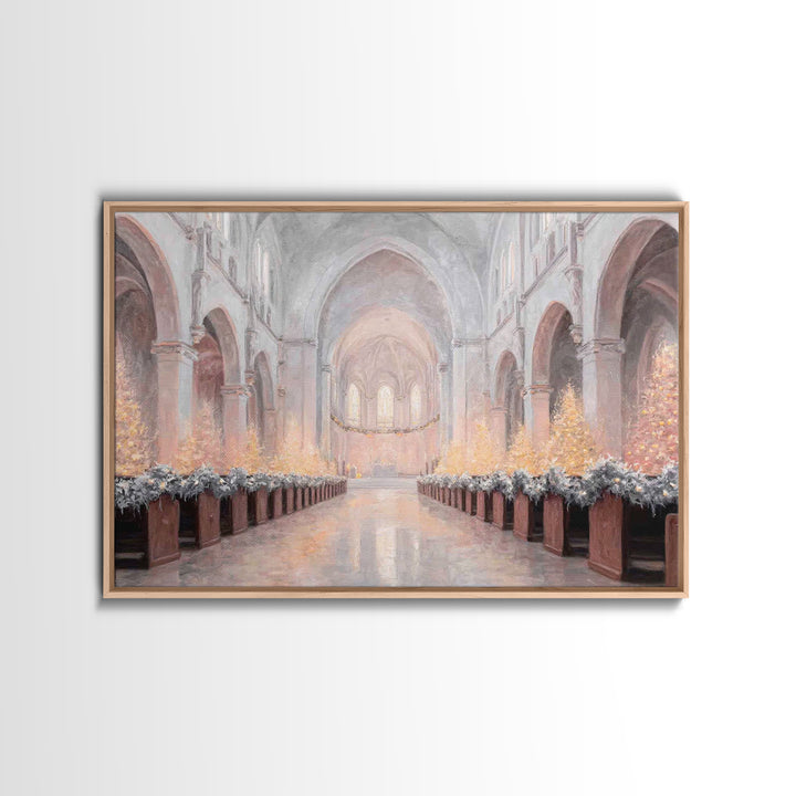 Candlelit Chapel | Framed Canvas Print | Christian Christmas Art | Framed Christian Art | Christmas Wall Art | Subtle Christian Paintings |