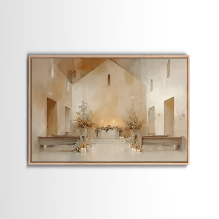 Cathedral Light | Framed Canvas Print | Christian Art Prints | Christmas Canvas Wall Art | Christian Christmas Decorations | Large Christia