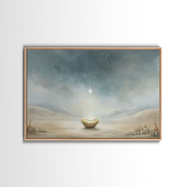 Infant Under Heaven | Framed Canvas Print | Christian Wall Art | Christian Art Canvas | Jesus Christmas Art | Christmas Art | Christian Chr
