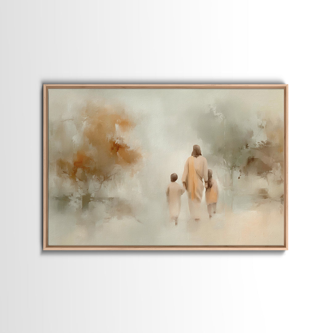 Soft Path Light | Framed Canvas Print | Christian Art Canvas | Minimalist Christian Art | Jesus Painting | Christian Wall Art | Christian D