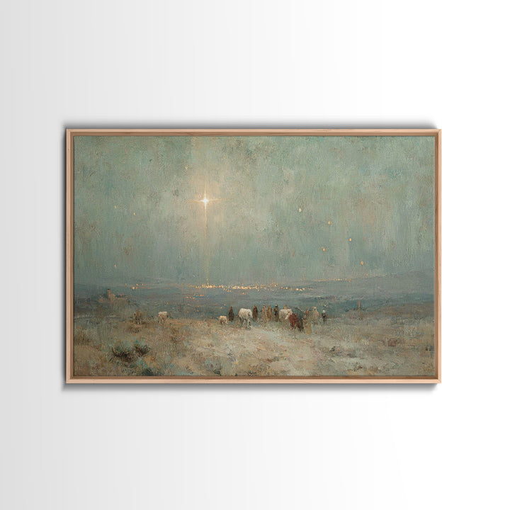 Holy Night Journey, Framed Canvas Print, Christian Art Canvas, Christmas Wall Art, Christian Christmas Decorations, Christmas Art Prints, C