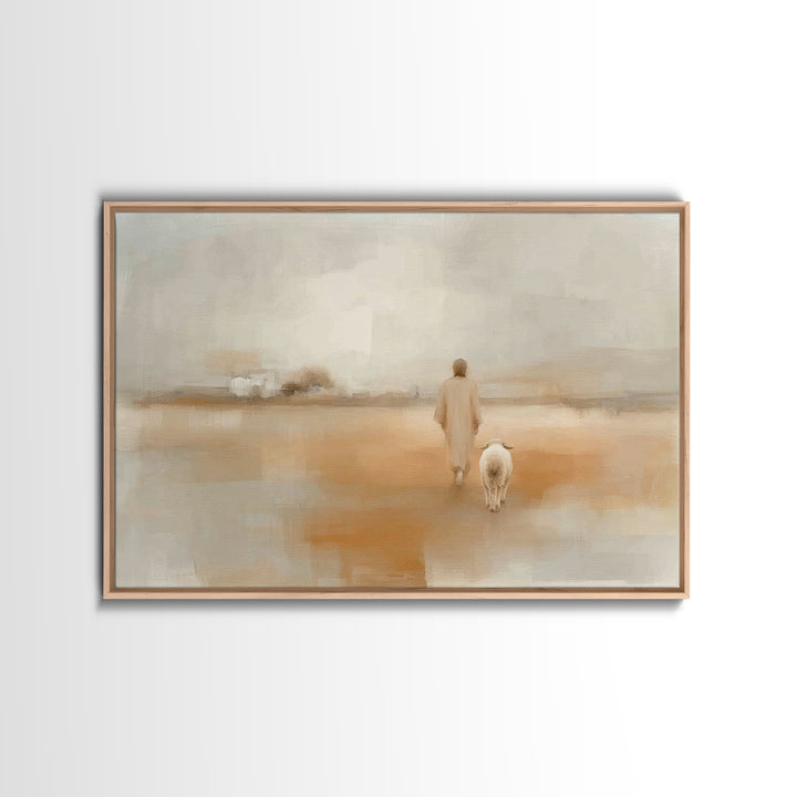 Quiet Fields Grace, Framed Canvas Print, Christian Art Canvas, Jesus Painting, Christian Wall Art, Christian Christmas Art, Subtle Christia