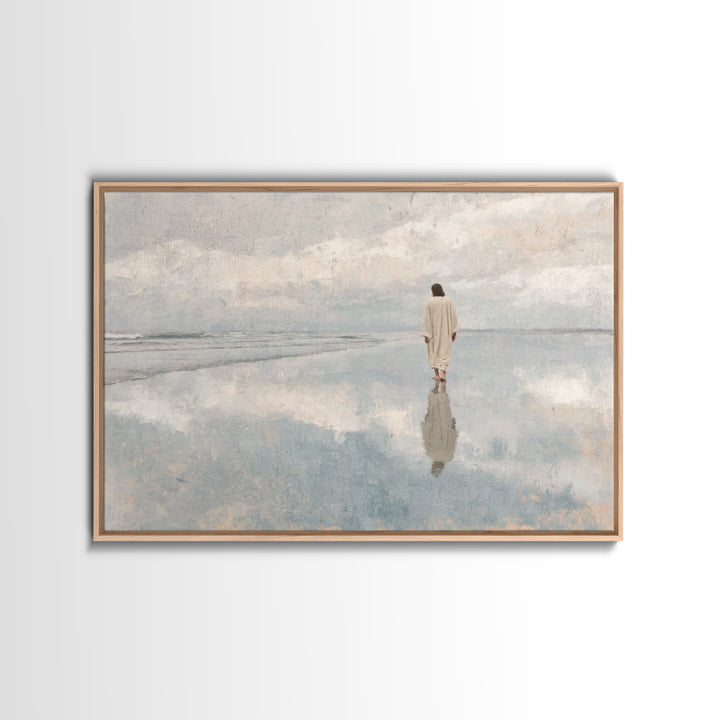 Still Waters Peace, Framed Canvas Print, Christian Wall Art, Modern Christian Art, Jesus Painting, Christian Art Canvas, Christian Decor