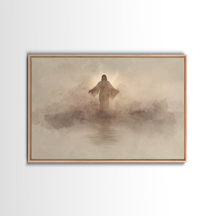 Eternal Light Rising - Framed Canvas Print - Christian Art Canvas - Christian Gift Ideas - Jesus Painting - Christian Wall Art - Subtle Chr