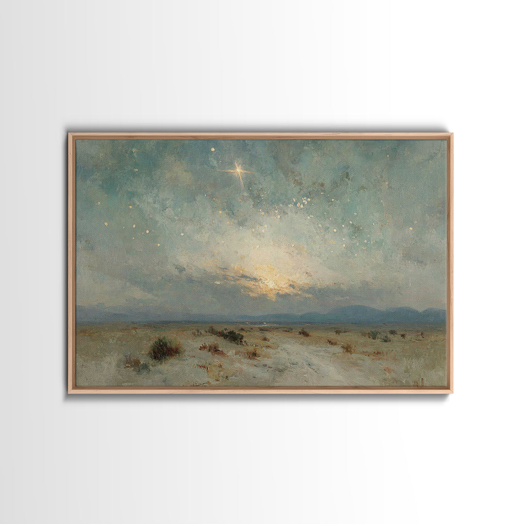 Star Of Salvation - Framed Canvas Print - Christian Christmas Art - Christian Wall Art - Christmas Art Prints - Christian Art Canvas - Chri