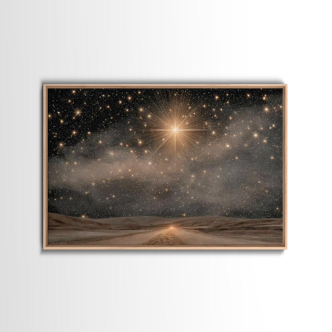 The Guiding Star – Framed Canvas Print – Christian Wall Art – Christian Art Canvas – Christmas Art – Christian Decor – Christian Gift
