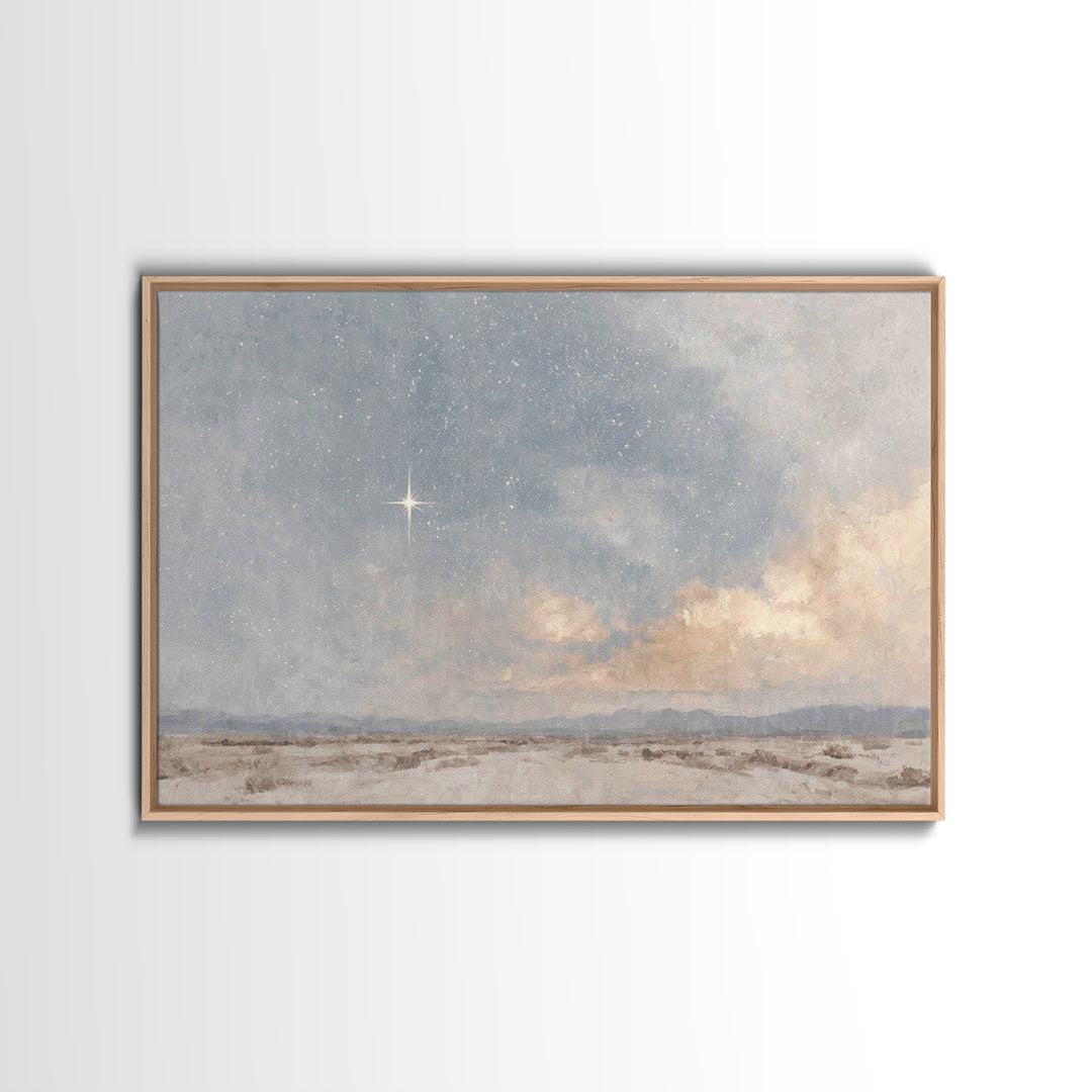 Star Of Bethlehem | Framed Canvas Print | Christian Christmas Art | Christian Wall Art | Christian Art Canvas | Christian Decor | Christmas