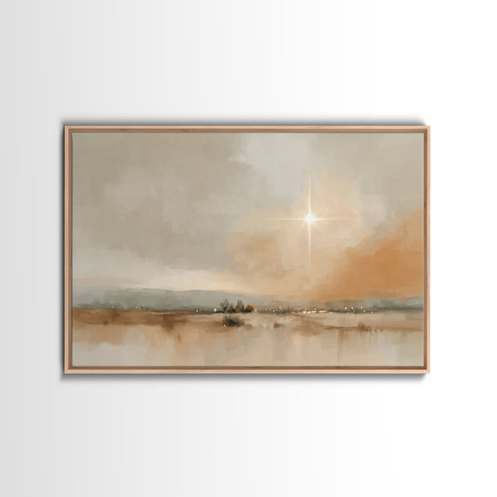 Celestial Promise – Framed Canvas Print – Christian Art Painting – Christmas Art Framed – Christian Wall Art – Christmas Art Prints – Chris