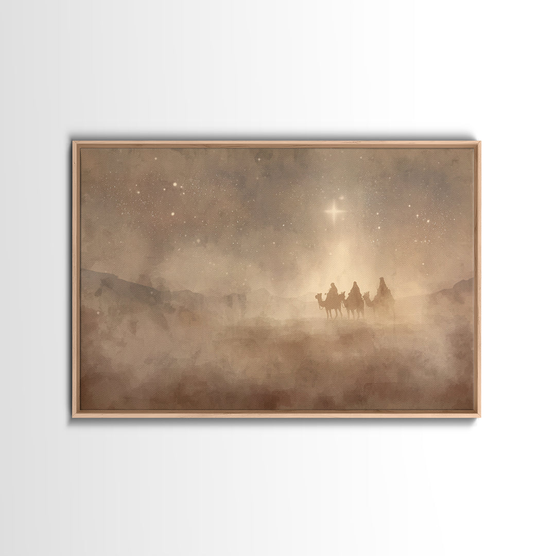 Radiant Savior Star | Framed Canvas Print | Christian Wall Art | Christmas Art Canvas | Christian Art Print | Christian Christmas Decor | U