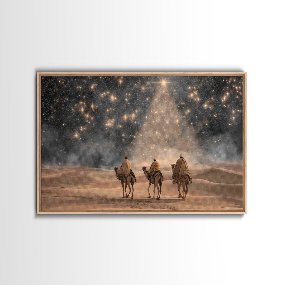 Bethlehem Journey, Framed Canvas Print, Christian Christmas Art, Christian Art Canvas, Christmas Wall Art, Christian Decor, Christian Art W