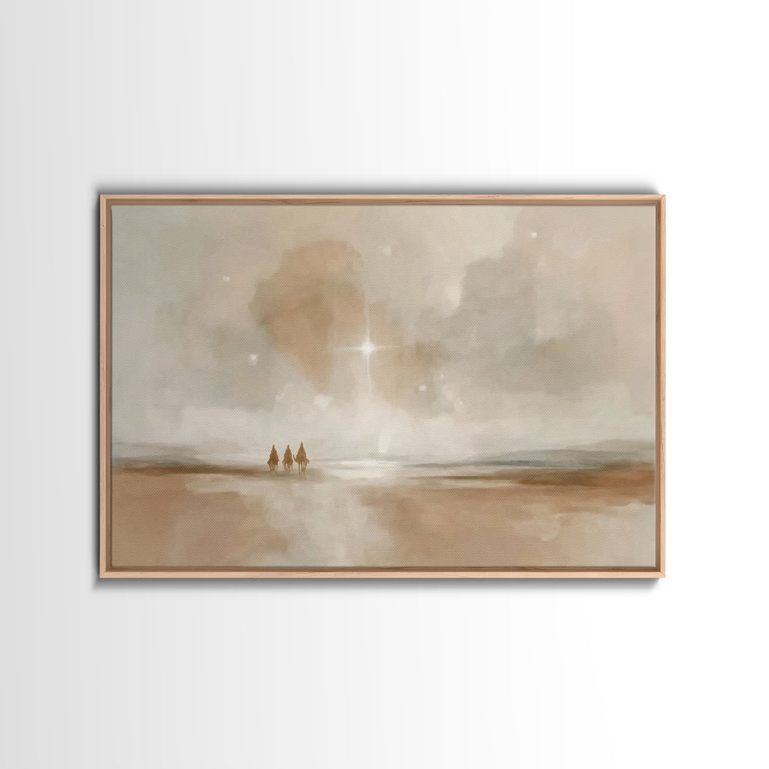 Three Kings Hope, Framed Canvas Print, Christian Wall Art, Christian Art Painting, Christmas Art Work, Christian Christmas Decorations, Chr