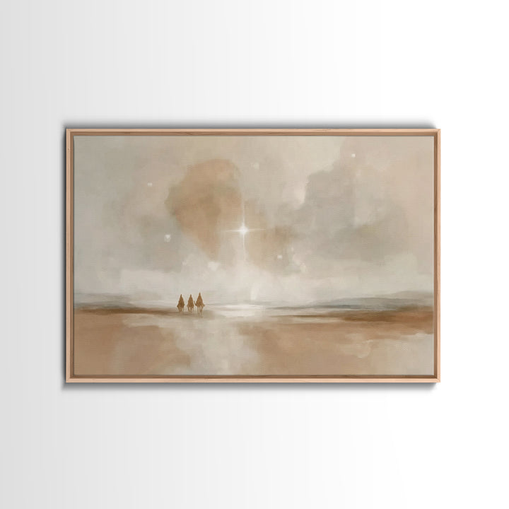 Three Kings Hope, Framed Canvas Print, Christian Wall Art, Christian Art Painting, Christmas Art Work, Christian Christmas Decorations, Chr