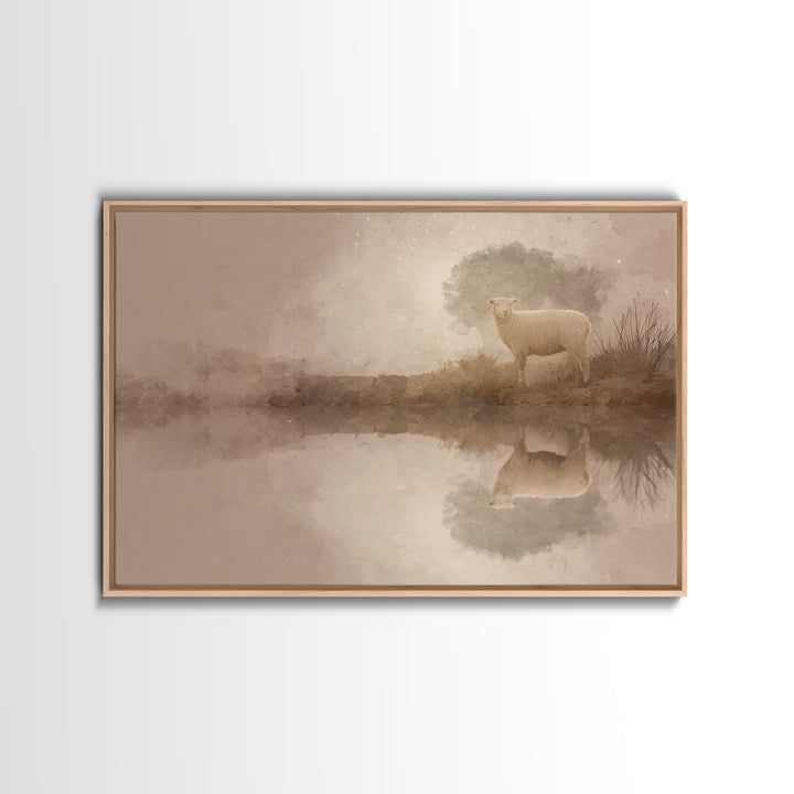 Lamb Of Peace, Framed Canvas Print, Christian Art Print, Christian Wall Art, Christian Decor For Home, Christian Gift, Subtle Christian Art