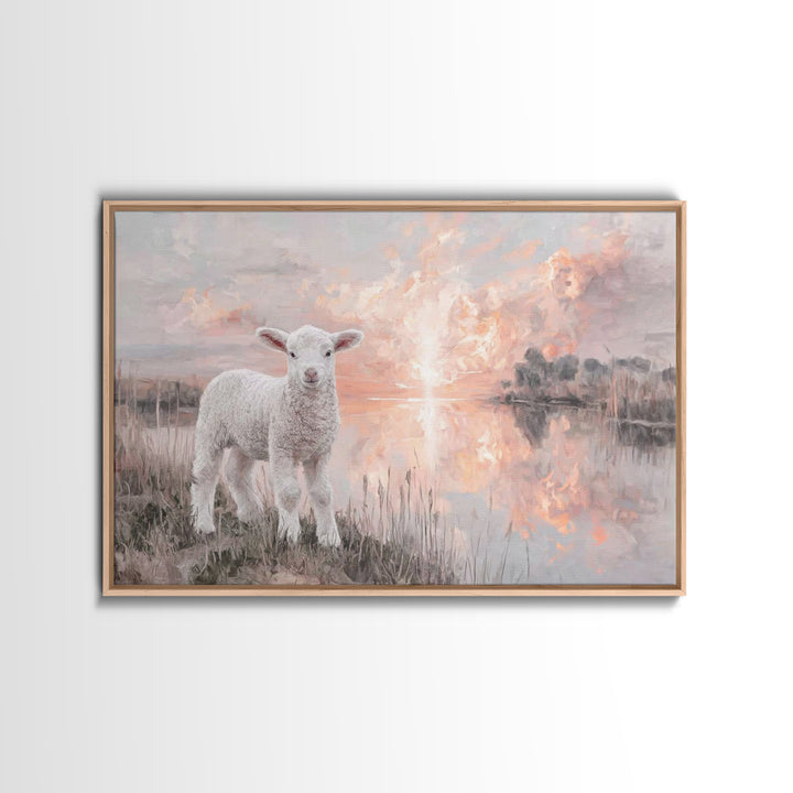 Dawn Of The Lamb – Framed Canvas Print – Christian Wall Art – Christian Art Canvas – Christian Decor – Christian Gift Ideas – Subtle Christ