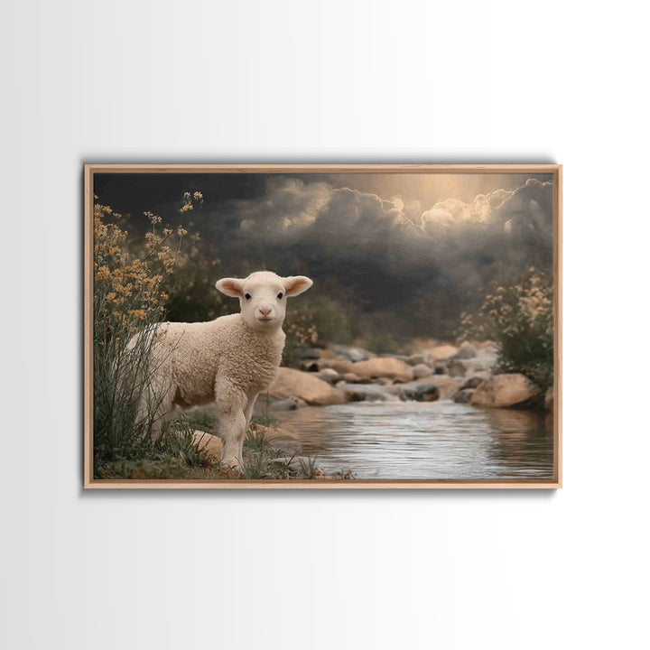 Light Of Innocence, Framed Canvas Print, Christian Wall Art, Christian Painting, Subtle Christian Art, Christian Art Canvas