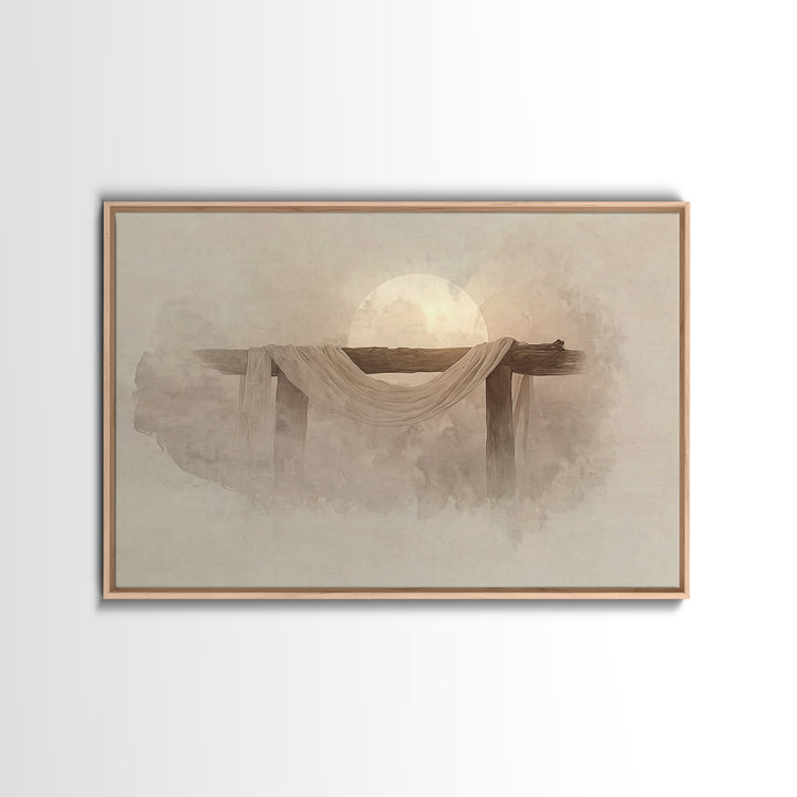 Eternal Morning Cross | Framed Canvas Print | Christian Painting | Christian Art Canvas | Christian Wall Art | Modern Christian Art