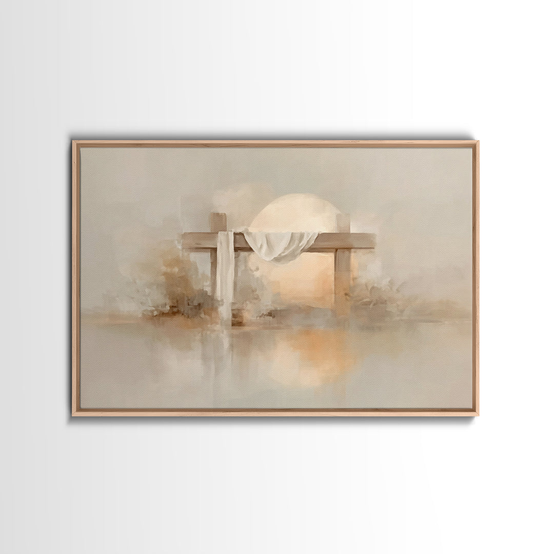 Grace At Sunrise, Framed Canvas Print, Christian Painting, Christian Wall Art, Large Christian Art, Christian Art Canvas