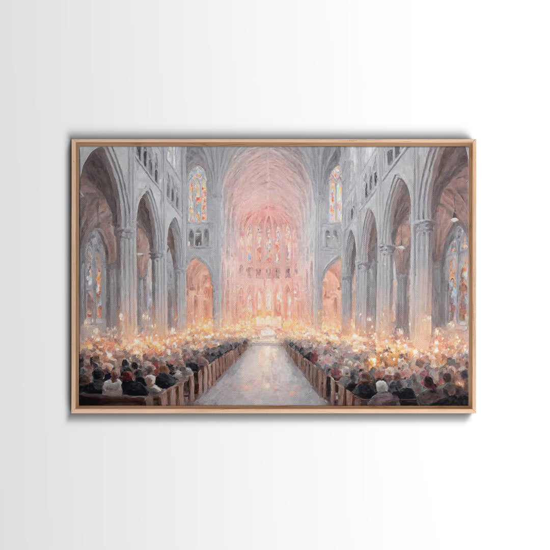 Candlelight Choir – Framed Canvas Print – Christian Art – Framed Christian Art – Christmas Wall Art – Christian Christmas Art – Christian A