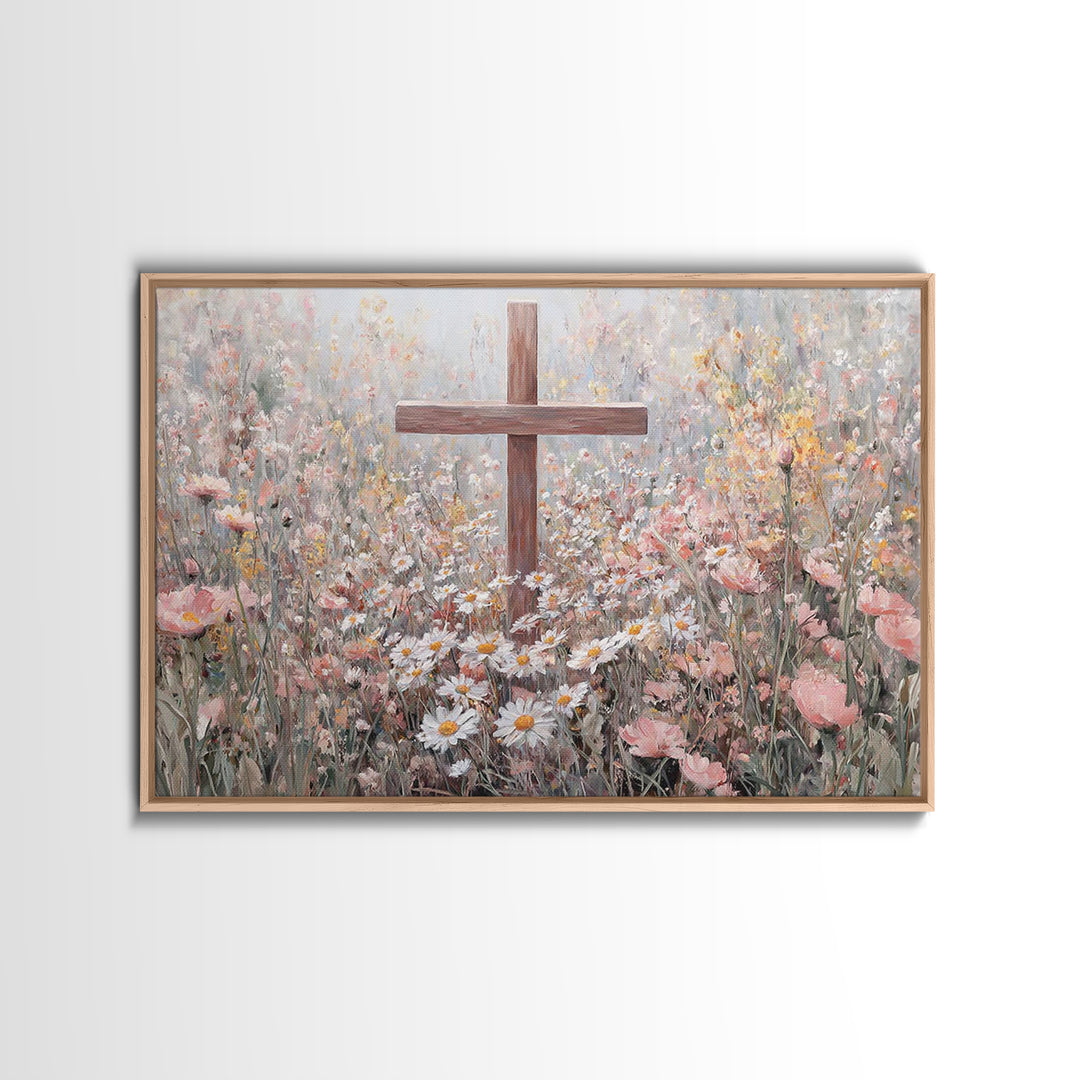 Field Of Grace, Framed Canvas Print, Christian Painting, Christian Wall Art, Christian Art Canvas, Large Christian Art