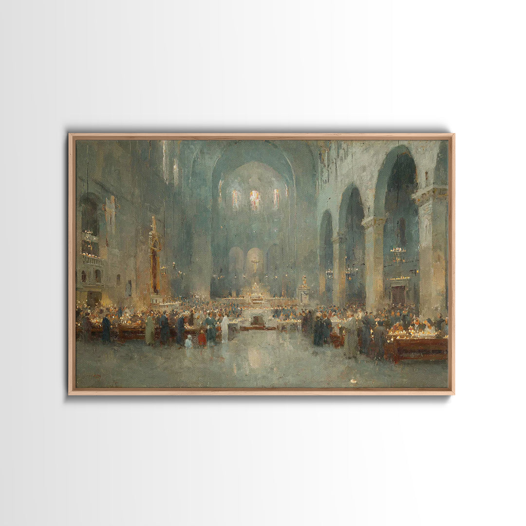 Radiant Mass – Framed Canvas Print – Christian Art Painting – Christmas Canvas Wall Art – Vintage Christian Art – Christian Wall Art – Chri