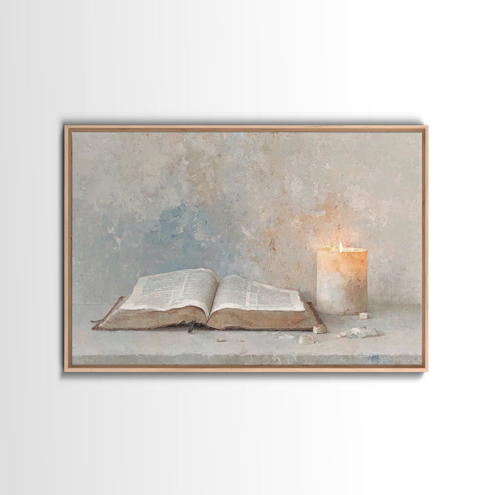 Candle Of Mercy | Framed Canvas Print | Christian Painting | Christmas Art | Christian Art Canvas | Christian Wall Art | Christian Decor