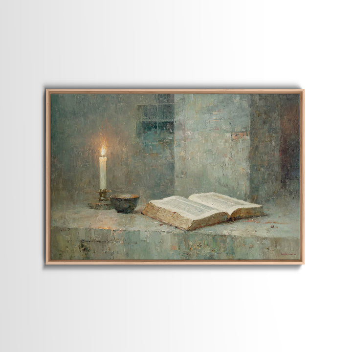 Quiet Scripture Light | Framed Canvas Print | Christian Art Canvas | Christian Painting | Christian Wall Art | Christmas Art | Christian De