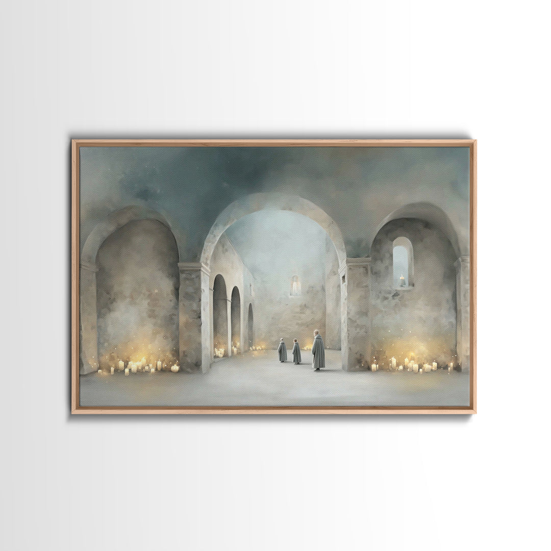 Sanctuary Of Peace | Framed Canvas Print | Christian Decor | Christian Painting | Christian Art Canvas | Christian Wall Art | Christmas Art