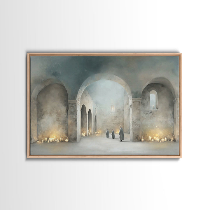 Sanctuary Of Peace | Framed Canvas Print | Christian Decor | Christian Painting | Christian Art Canvas | Christian Wall Art | Christmas Art