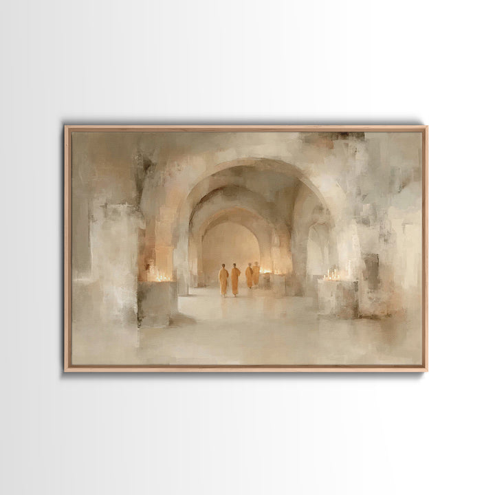 Halls Of Reverence | Framed Canvas Print | Christian Painting | Christmas Art | Christian Wall Art | Christian Decor | Christian Art Canvas