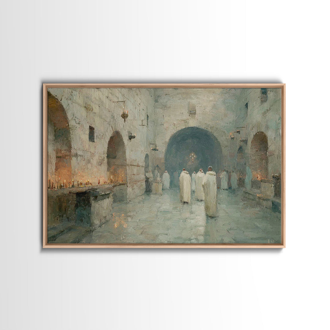 Silent Procession | Framed Canvas Print | Christian Wall Art | Christian Art Canvas | Christian Decor | Christian Painting | Christmas Art