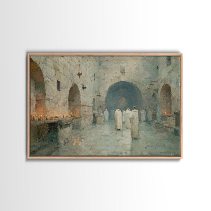 Silent Procession | Framed Canvas Print | Christian Wall Art | Christian Art Canvas | Christian Decor | Christian Painting | Christmas Art