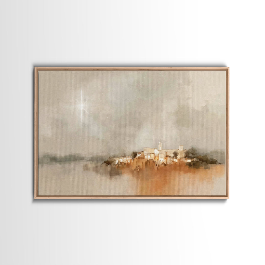 Bethlehem Rising – Framed Canvas Print – Christian Art – Christmas Canvas Wall Art – Modern Christmas Art – Christian Christmas Art – Chris