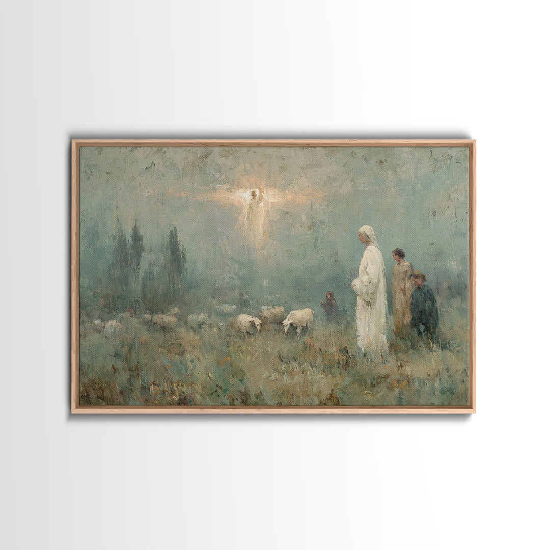 Trumpet Glory – Framed Canvas Print – Christian Art Canvas – Christian Wall Art – Christmas Art – Jesus Painting – Christian Christmas Art