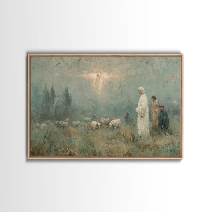 Trumpet Glory – Framed Canvas Print – Christian Art Canvas – Christian Wall Art – Christmas Art – Jesus Painting – Christian Christmas Art