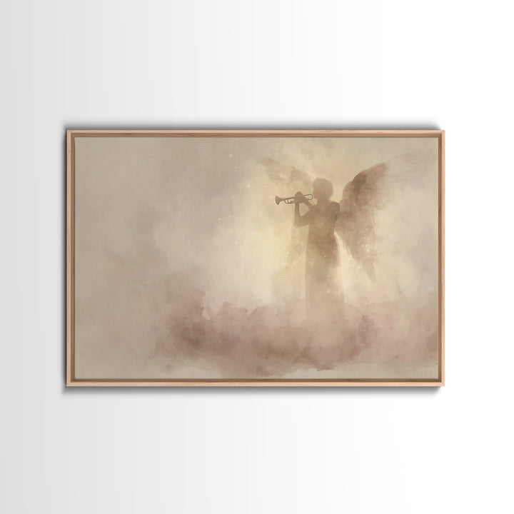 Celestial Messenger – Framed Canvas Print – Christian Art Canvas – Jesus Painting – Christian Christmas Art – Christian Wall Art – Christma