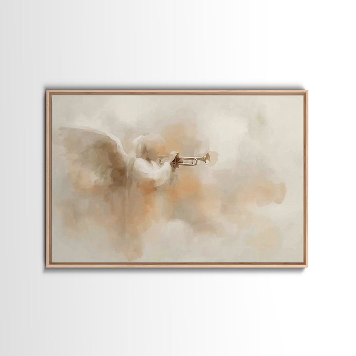 Trumpet Herald – Framed Canvas Print – Christian Art Canvas – Christian Wall Art – Christian Christmas Art – Christmas Art – Christian Art