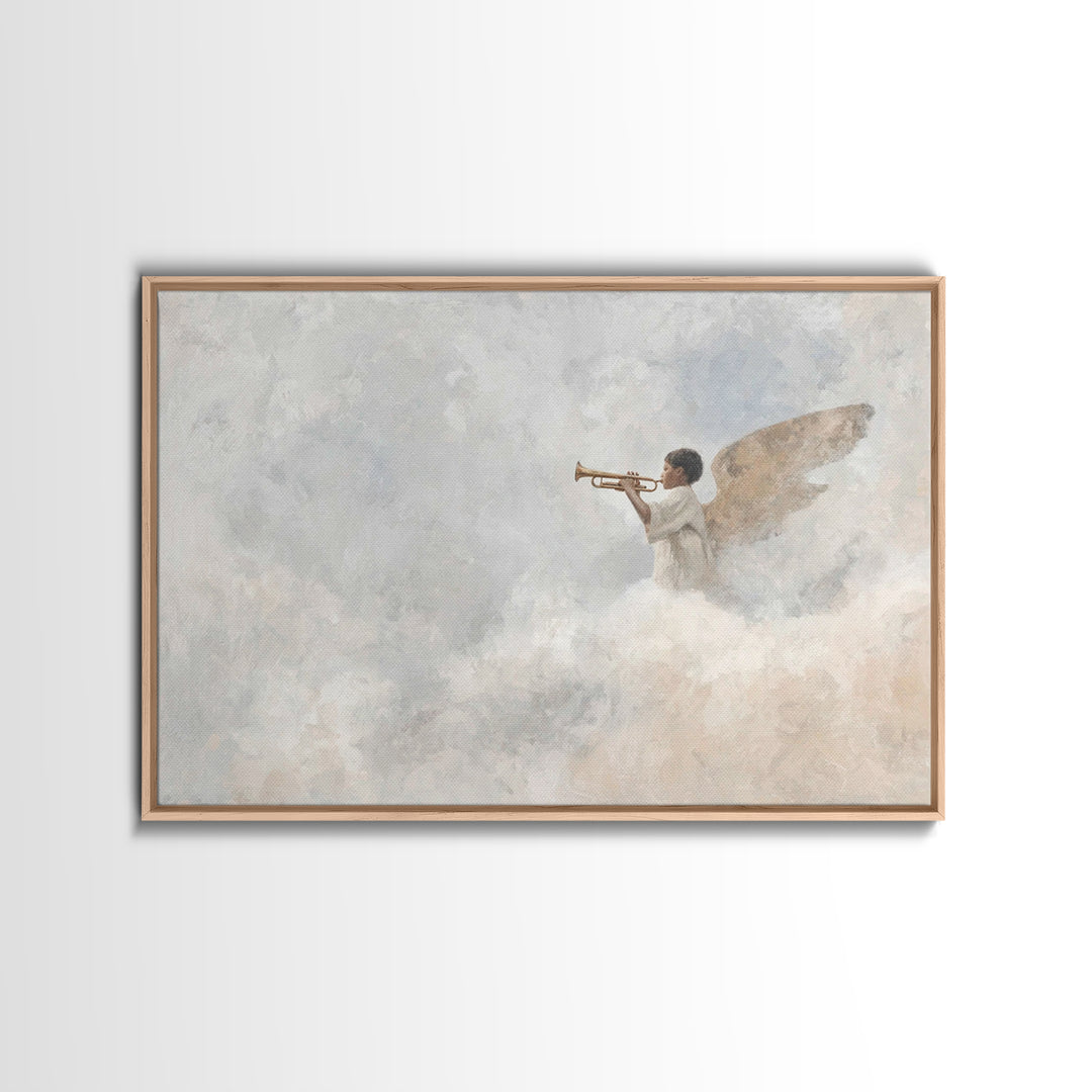 Angel of Light – Framed Canvas Print – Christian Wall Art – Christian Art Canvas – Christian Painting – Christmas Art – Christian Christmas