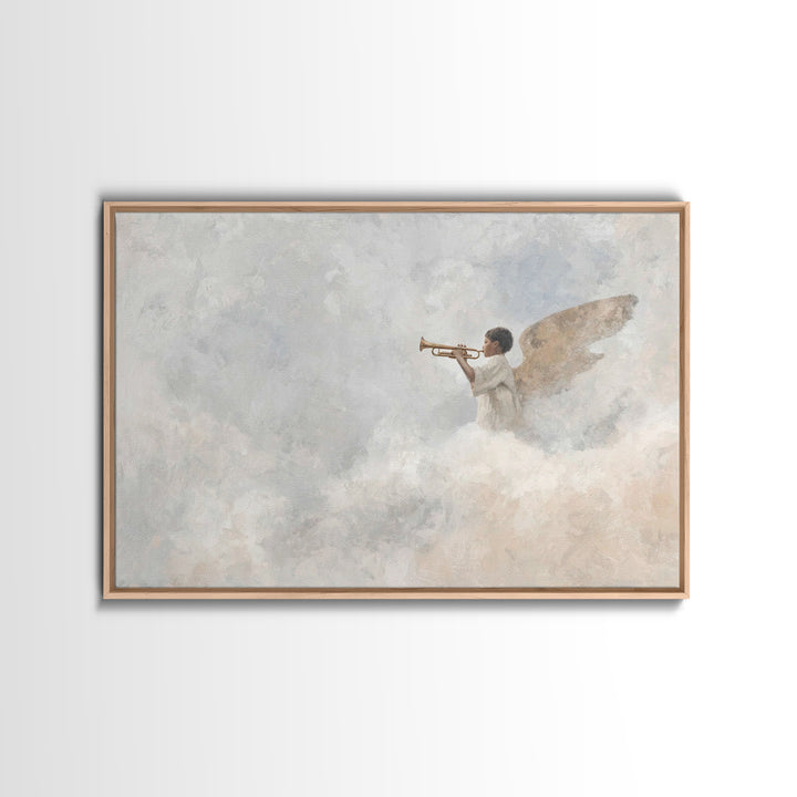 Angel of Light – Framed Canvas Print – Christian Wall Art – Christian Art Canvas – Christian Painting – Christmas Art – Christian Christmas
