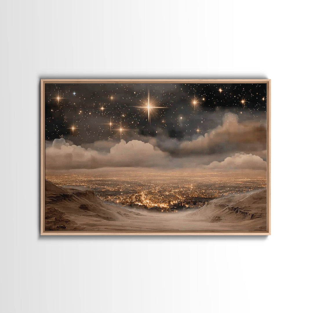 The Guiding Star – Framed Canvas Print – Christian Wall Art – Christian Art Canvas – Jesus Painting – Christian Christmas Art – Christian D