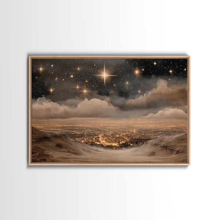 The Guiding Star – Framed Canvas Print – Christian Wall Art – Christian Art Canvas – Jesus Painting – Christian Christmas Art – Christian D
