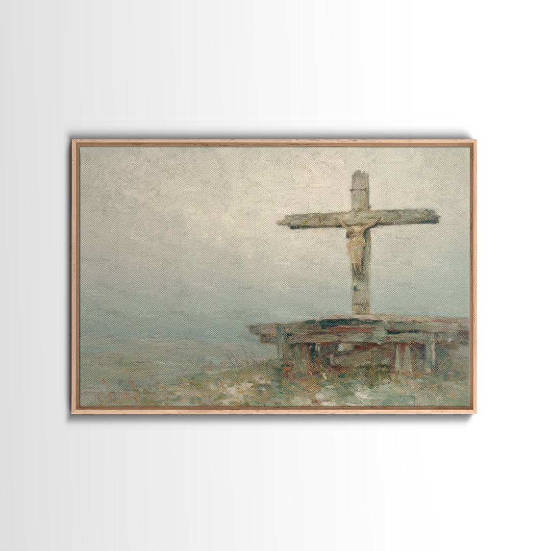 Redeeming Light, Framed Canvas Print, Christian Wall Art, Christian Art Canvas, Moody Christian Art, Christian Decor