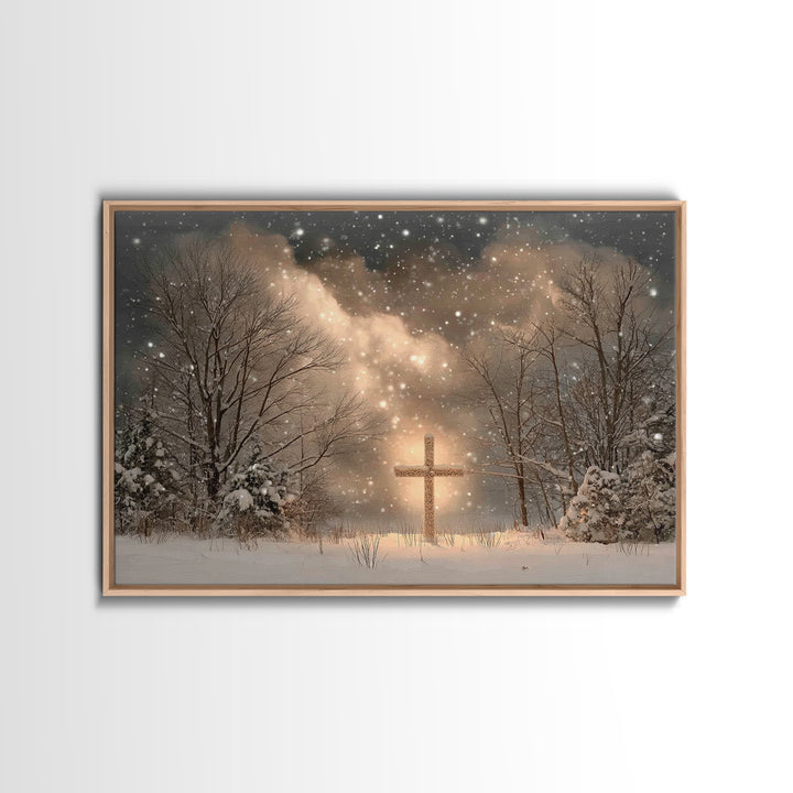 Timber Of Grace | Framed Canvas Print | Christian Wall Art | Christian Art Canvas | Minimalist Christian Art | Christian Decor