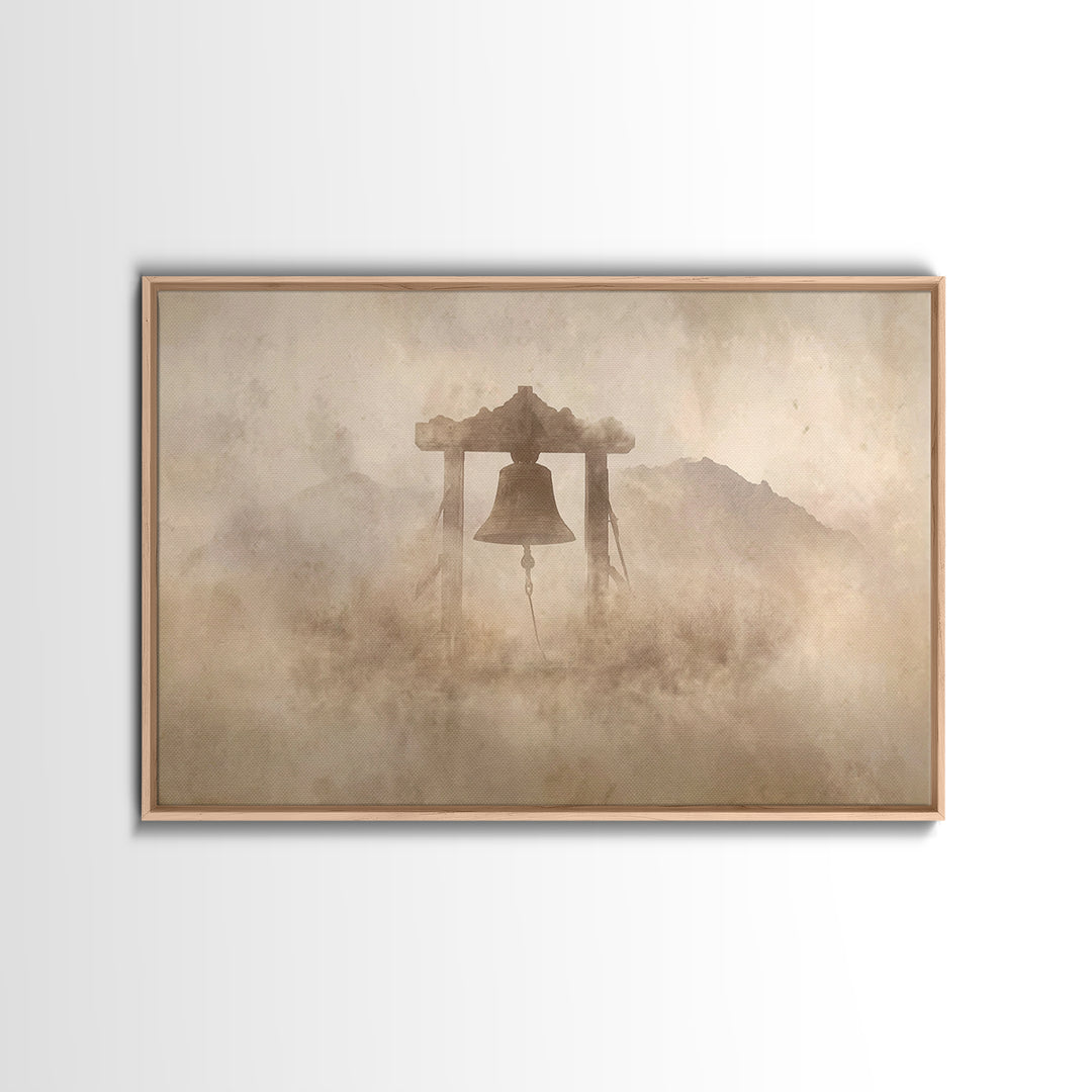 Bell Of Hope – Framed Canvas Print – Christian Wall Art – Christian Art Canvas – Christian Decor – Minimalist Christian Art