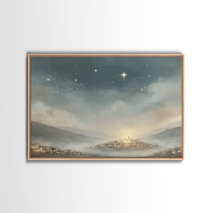 City Of Bethlehem | Framed Canvas Print | Christian Wall Art | Christian Christmas Art | Christian Art Canvas | Christmas Wall Art | Christ